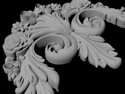 Central decor ornament for furniture 3D model 918