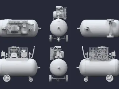 Compressor two air compressors Low-poly 3D model