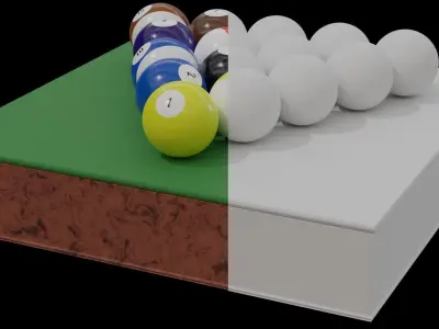 Detailed Pool Ball Set Free 3D model