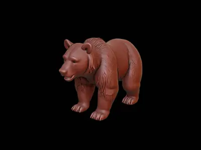 Brown Bear Animal Sculpture 3D print model purchase
