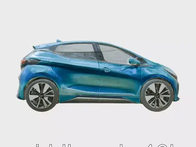 Futuristic Compact Electric Hatchback 3D Model Low-poly 3D model