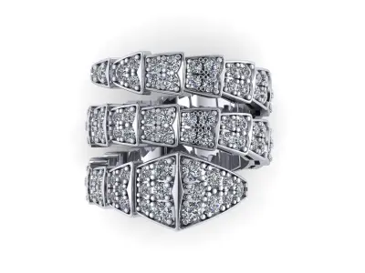 BVLGARI snake diamonds ring 3D print model