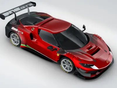 2023 Ferrari 296 GT3 Racecar High Quality 3D model