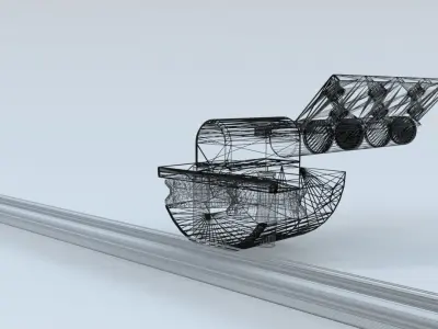 Bottom Roller hinge and track 3D model