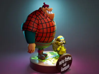 Rufus Ruffcut and Sawtooth - The Wacky Races 3D print model