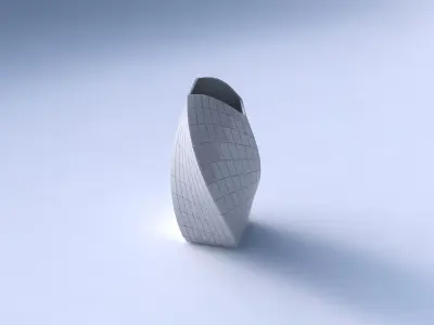 Vase twisted arc quadratic with grid plates 3D print model