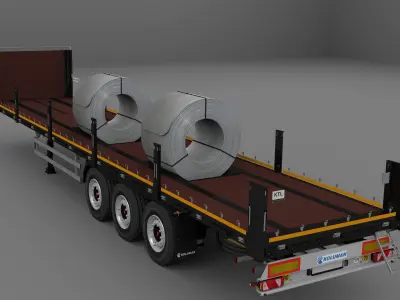 Koluman Flatbed Trailer Low-poly 3D model