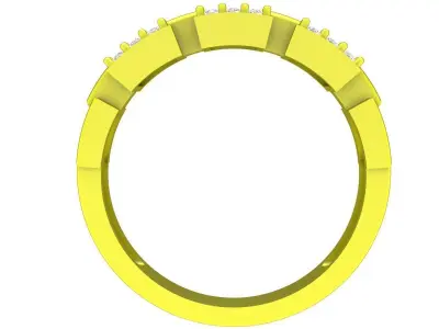 Luxury Multi Row Pave Gemstone Band Ring for Women 4854 3D print model