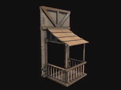 Medieval Wall V02 Low-poly 3D model