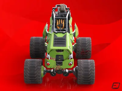 Sci-Fi Survival Monster Truck  Low-poly 3D model