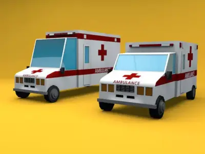 Low Poly Ambulances ambulance Low-poly 3D model
