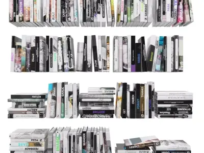 Books 150 pieces 4-1-1 Low-poly 3D model