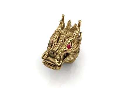 Dragon head ring 3D print model