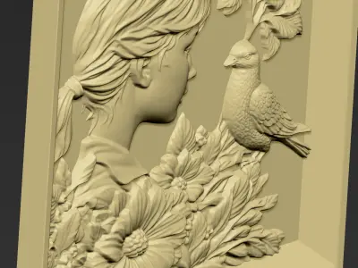 Little Girl and A Pigeon A40 3D print model