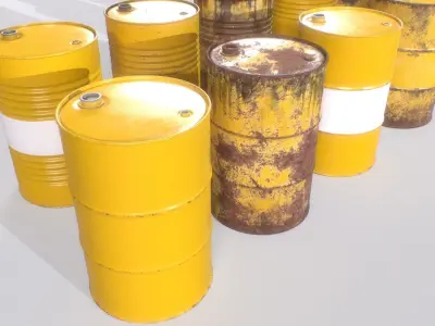 Barrel PBR Pack 4 Low-poly 3D model