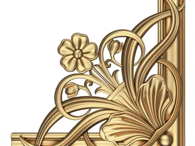 Corner Carved Plaster Molding Decoration 024 Low-poly 3D model