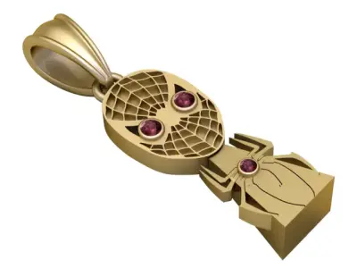 Golden Treasure Kitten Pendant  Cute Luxury Animal Jewelry 3D print model