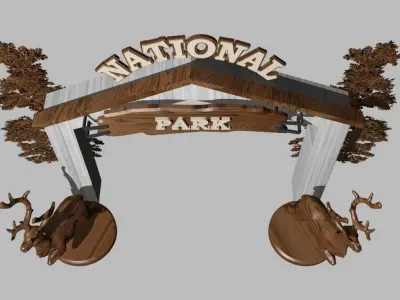 entrance to the park Free 3D model
