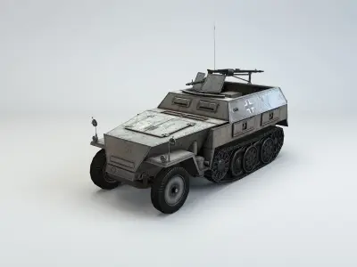 Low Poly Schutzenpanzerwagen SdKfz 250 1 Neu Low-poly 3D model