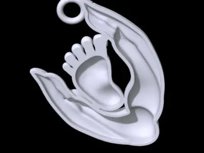Baby and Mother Pendant 3D print model