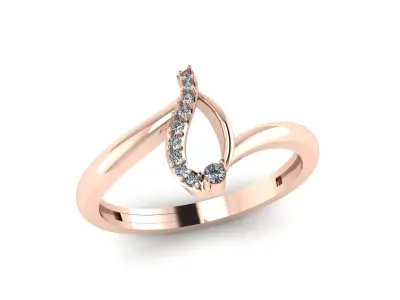 Jewelry Diamond Ring 3D Print Model  3D print model 9