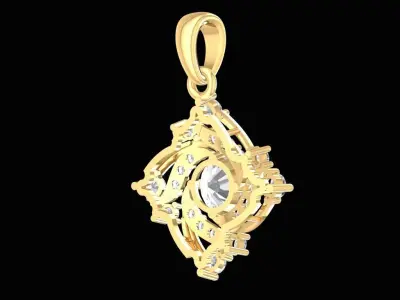 Luxury Diamond Flower Pendant Jewelry  1226 3D print model