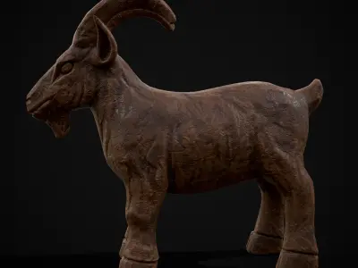 Clay Goat Low-poly 3D model
