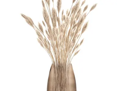 Bouquet of dried white reeds in a Vase 149 3D model
