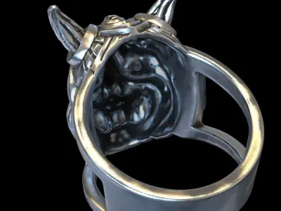 skull ring jewelry Demon  vol3  3D print model