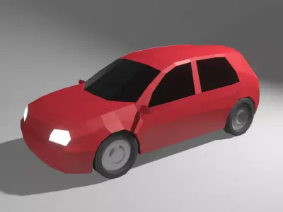 Volkswagen Golf 4  VW Car Vehicle Low Poly Game Ready Low-poly 3D model
