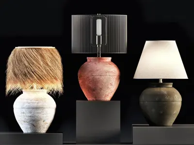 Table lamp-set 01 3D model