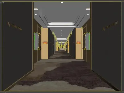 Hotel hallway  3D model