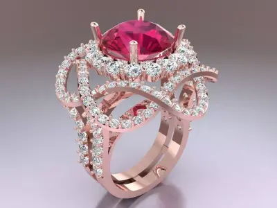 Gemstone rings - Diamond rings - N3880  3D print model