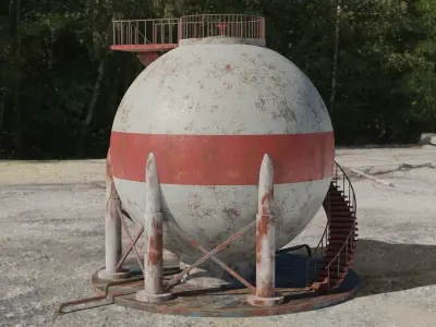 Sphere tank Low-poly 3D model
