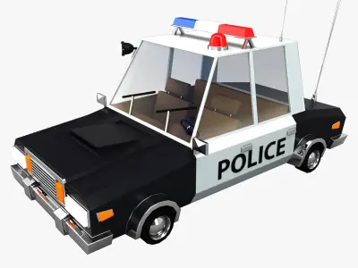 Cartoon Vehicles Low-poly 3D model
