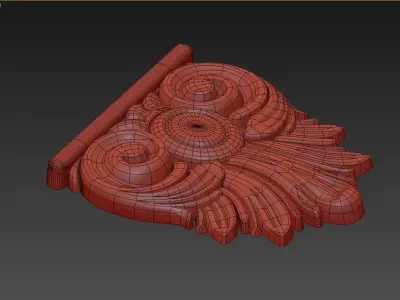 Carved Console 3D model 3D model