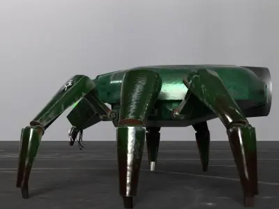 Robot Scarab with Sci-fi engine PBR  3D model