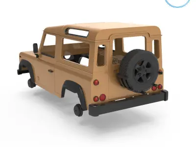 Land Rover Defender V2 3 Tire Holder  3D print model