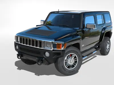 Hummer H3 Rigged 3D model