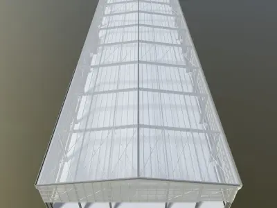 Glasshouse under construction 3D model