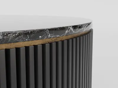 Luxury Marble Round Coffee Table Model Byron Emperador Inspired 3D model