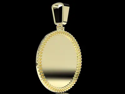 Cuban link pendant  1 inch and half with 2 Bails 3D print model