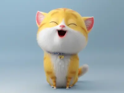 Cartoon Cat Rigged 3D model