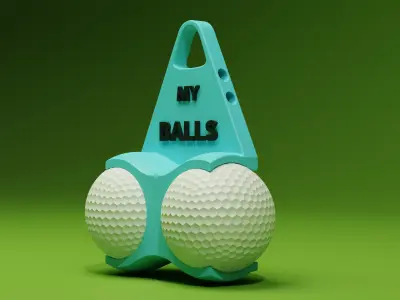 Golf Ball Holder and Tee Holder - Improved - Add Name 3D print model