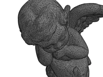 Sleeping Cherub Terracotta Garden Statue Low-poly 3D model