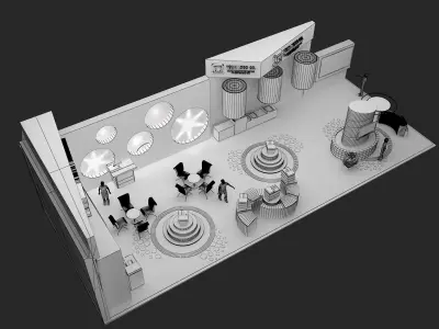  Booth Exhibition Stand a465e 3D model