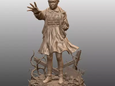 Eleven with Waffle Stranger Things 3D Printable STL Model 3D print model