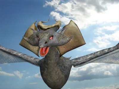 Draku beautiful wings AAA Low-poly 3D model