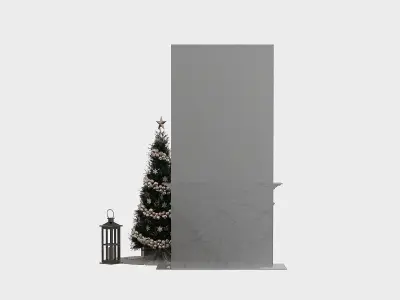 Christmas Decorative set sk Low-poly 3D model