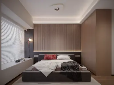 Modern living room dining room bedroom interior scenes 147 3D model